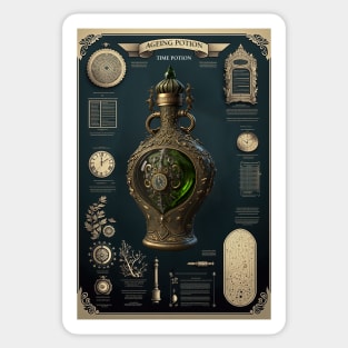 Ageing potion. Time potion. Magic potion Sticker